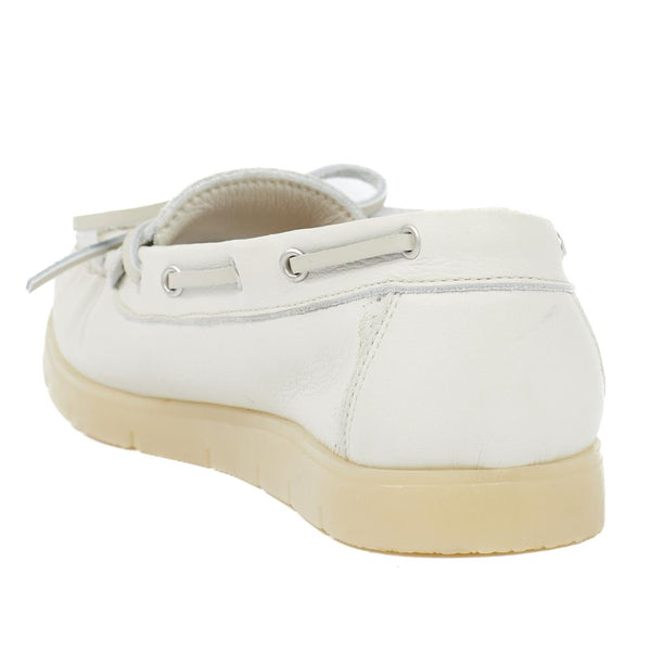 Jones Bootmaker Outlet Penella Hand-Stitched Leather Moccasins - Off White