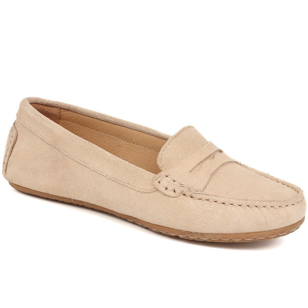 jones bootmaker Outlet Penelopie Leather Moccasins - Sand