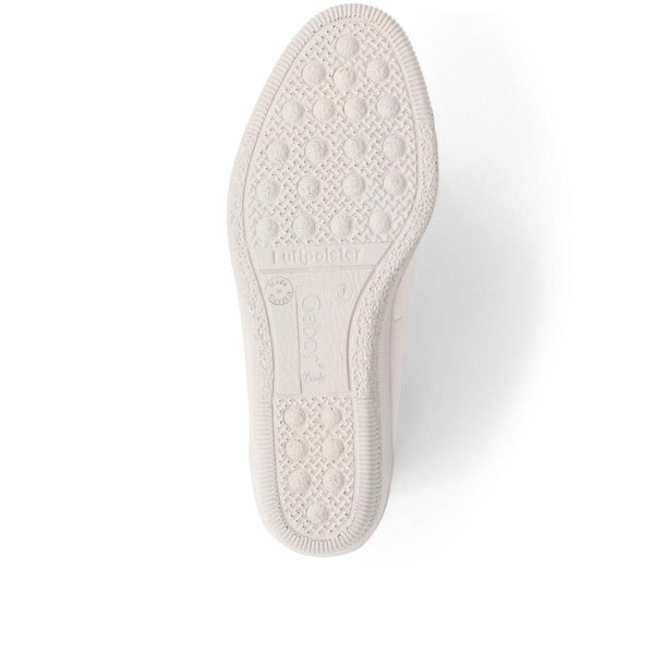 Jones Bootmaker Outlet Petunia Leather Wedge Pumps - Ivory