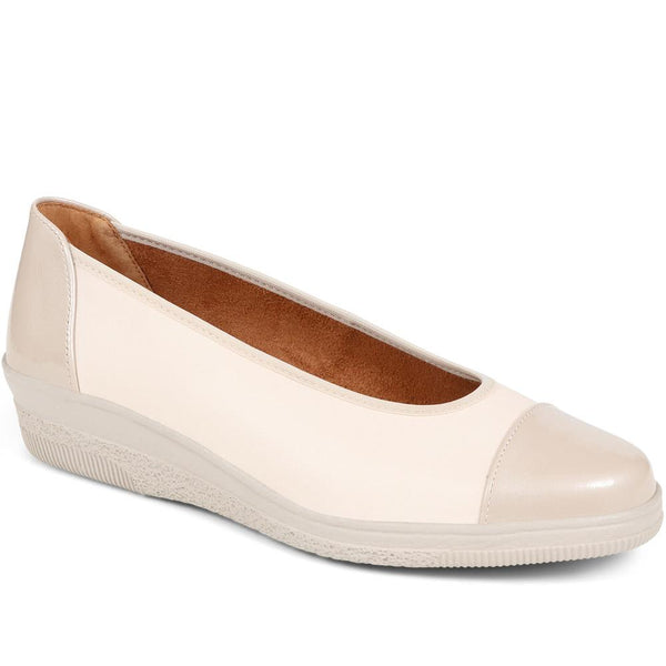 jones bootmaker Outlet Petunia Leather Wedge Pumps - Ivory