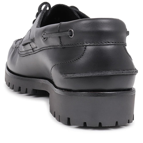 Jones Bootmaker Outlet Pickering2 Leather Boat Shoes - Black