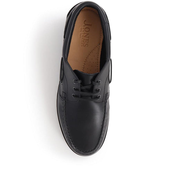 Jones Bootmaker Outlet Pickering2 Leather Boat Shoes - Black