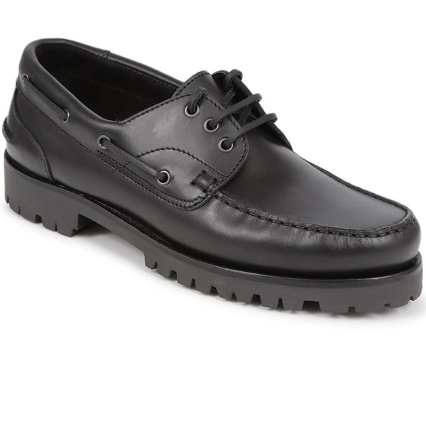 jones bootmaker Outlet Pickering2 Leather Boat Shoes - Black
