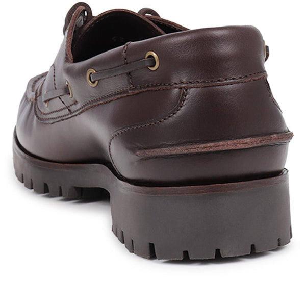 Jones Bootmaker Outlet Pickering2 Leather Boat Shoes - Dark Brown
