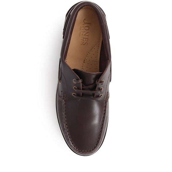 Jones Bootmaker Outlet Pickering2 Leather Boat Shoes - Dark Brown