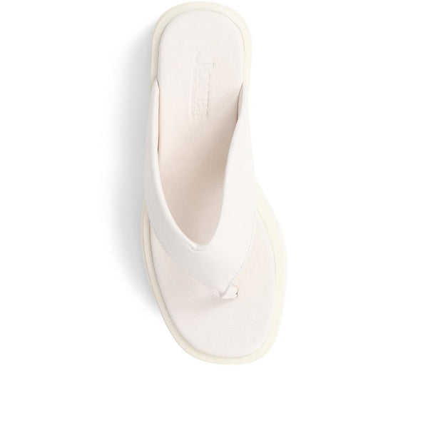 Jones Bootmaker Outlet Platform Toe Post Sandals - White