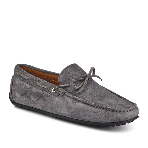 jones bootmaker Outlet Plymouth Leather Moccasins - Grey Suede