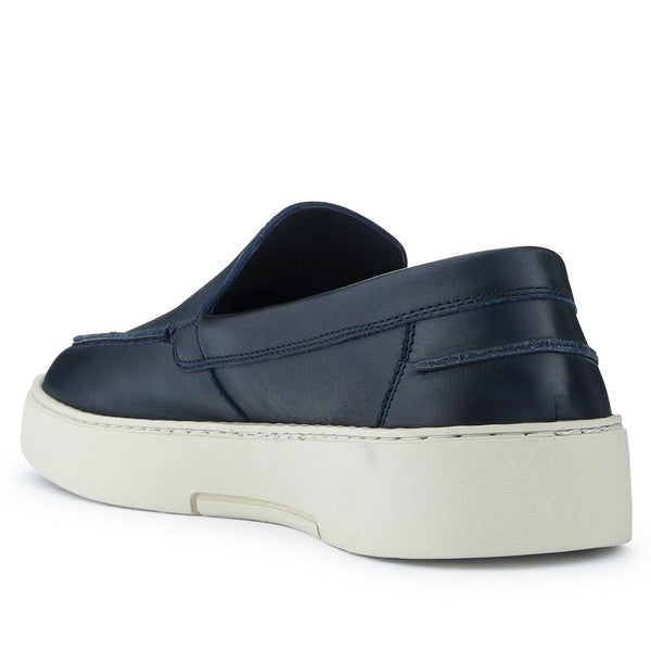 Jones Bootmaker Outlet Quade Smart Leather Slip-On Shoes - Navy