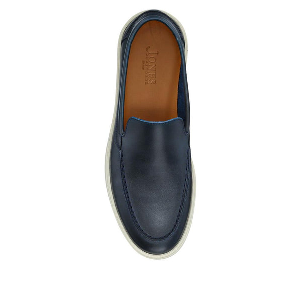Jones Bootmaker Outlet Quade Smart Leather Slip-On Shoes - Navy