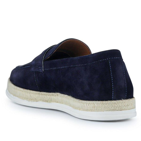 Jones Bootmaker Outlet Quent Casual Slip-On Shoes - Navy Suede
