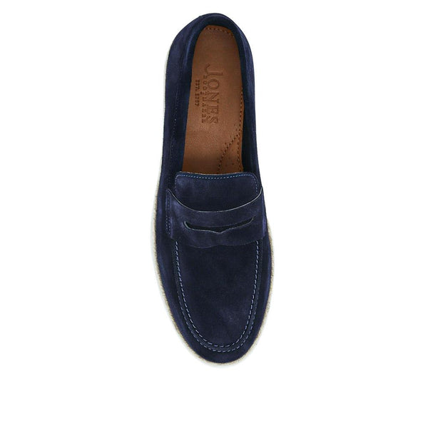 Jones Bootmaker Outlet Quent Casual Slip-On Shoes - Navy Suede