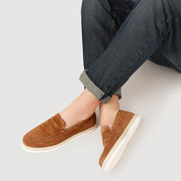 Jones Bootmaker Outlet Quent Casual Slip-On Shoes - Tan Suede