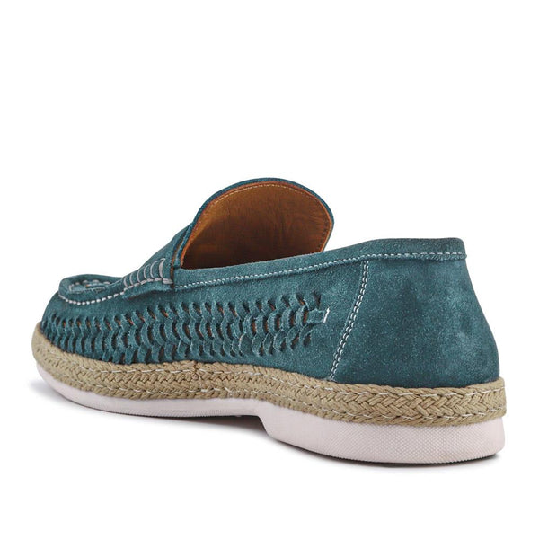 Jones Bootmaker Outlet Raheem Leather Loafers - Green Suede