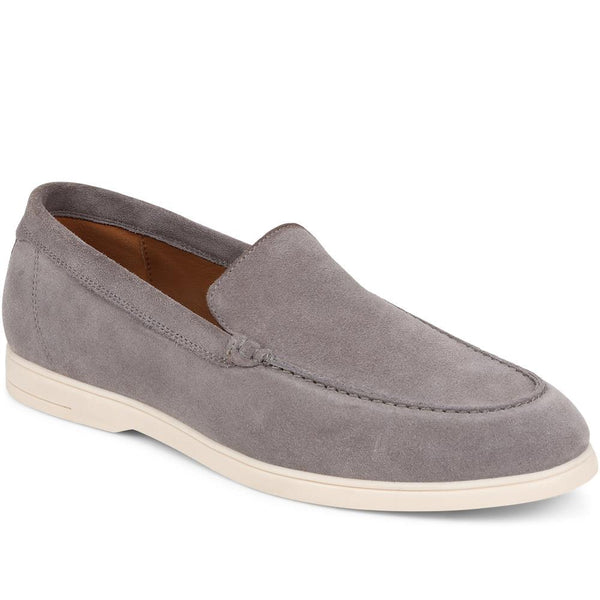 Jones Bootmaker Outlet Raiden Suede Loafers - Grey Suede