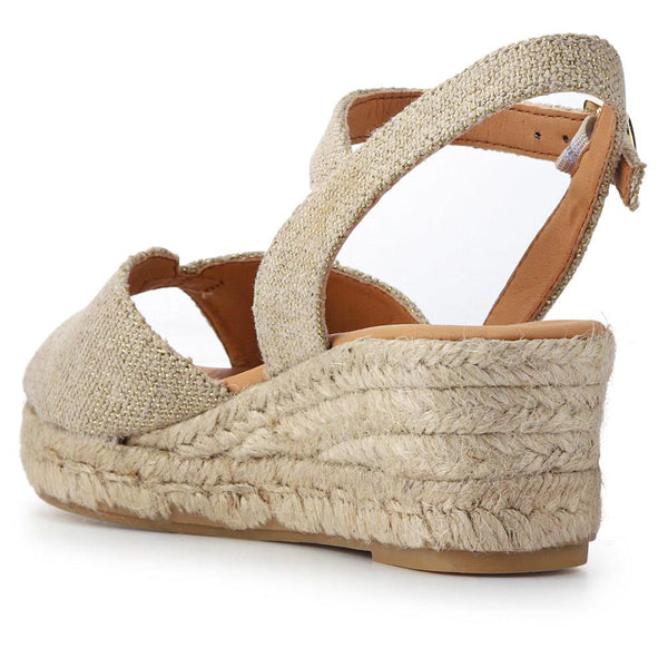 Jones Bootmaker Outlet Ravena Leather Espadrilles - Gold