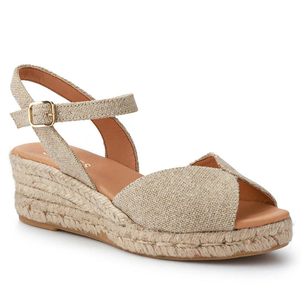 jones bootmaker Outlet Ravena Leather Espadrilles - Gold