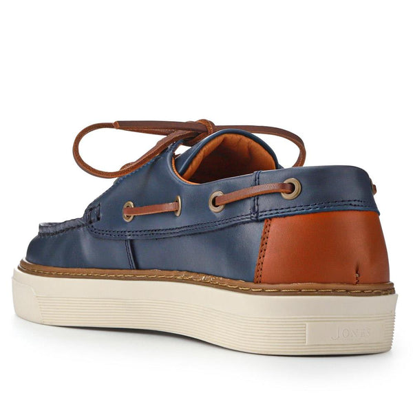 Jones Bootmaker Outlet Rhodes Leather Boat Shoes - Navy