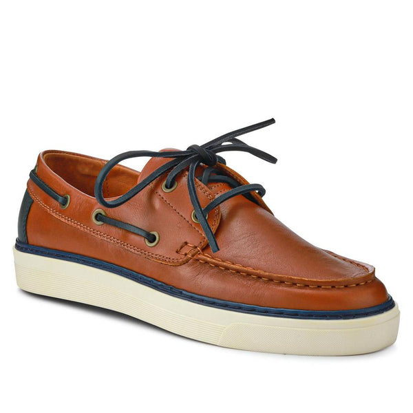 jones bootmaker Outlet Rhodes Leather Boat Shoes - Tan