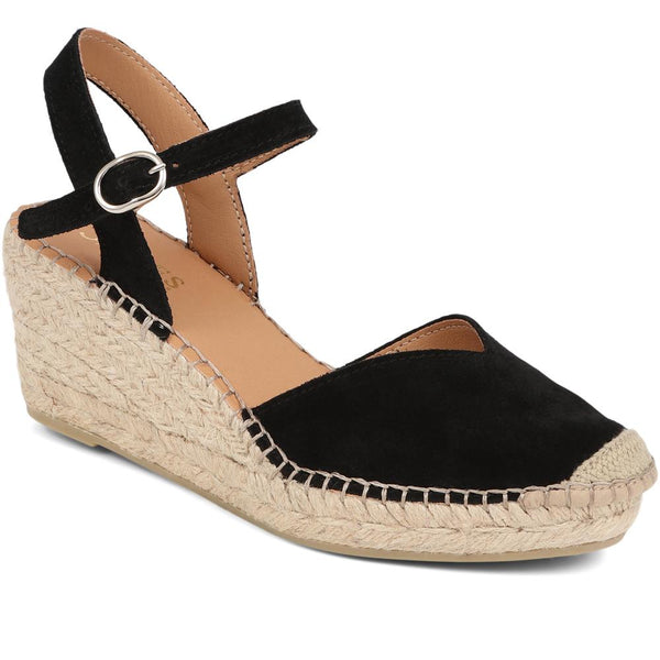 jones bootmaker Outlet Ria Leather Espadrilles - Black