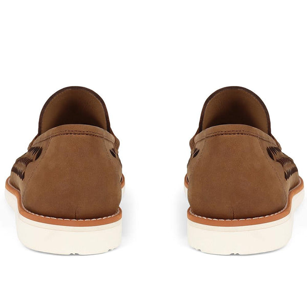 Jones Bootmaker Outlet Riptide Leather Moccasins - Tan Nubuck