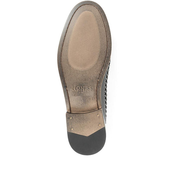 Jones Bootmaker Outlet Riverside Woven Leather Loafers - Black