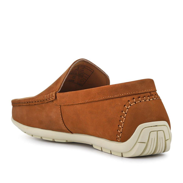 Jones Bootmaker Outlet Rohan Wide Fit Leather Sheepskin-Lined Moccasins - Tan