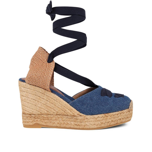jones bootmaker Outlet Rosabelle Lace Detail Espadrilles - Denim