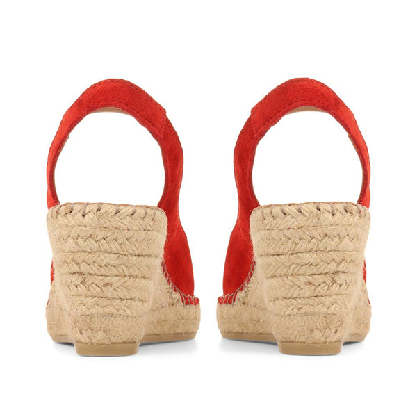 Jones Bootmaker Outlet Rosanna Slingback Wedges - Red Suede