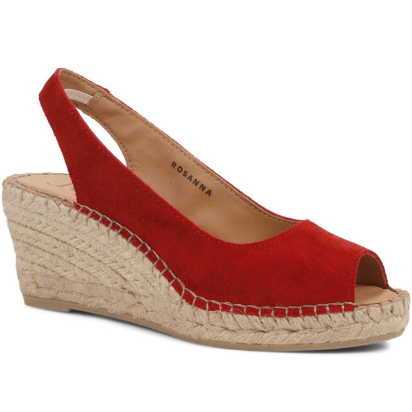 jones bootmaker Outlet Rosanna Slingback Wedges - Red Suede