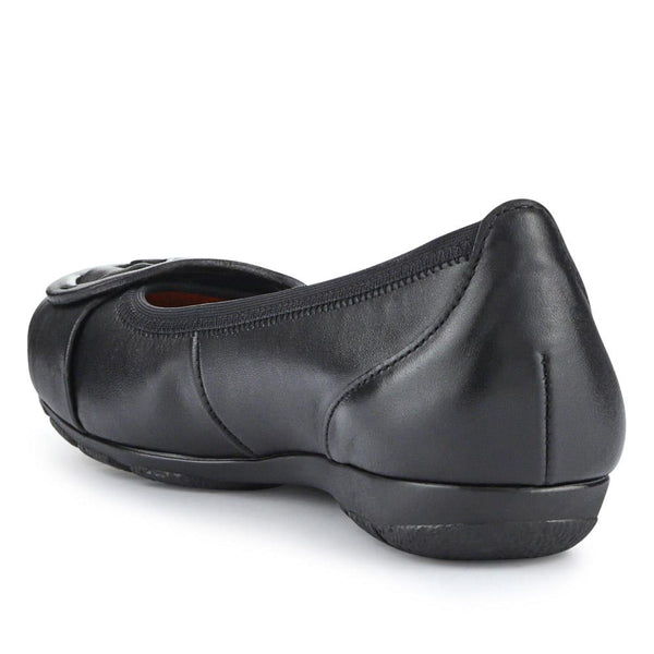jones bootmaker Outlet Rosta All-Leather Slip-On Ballet Pumps - Black