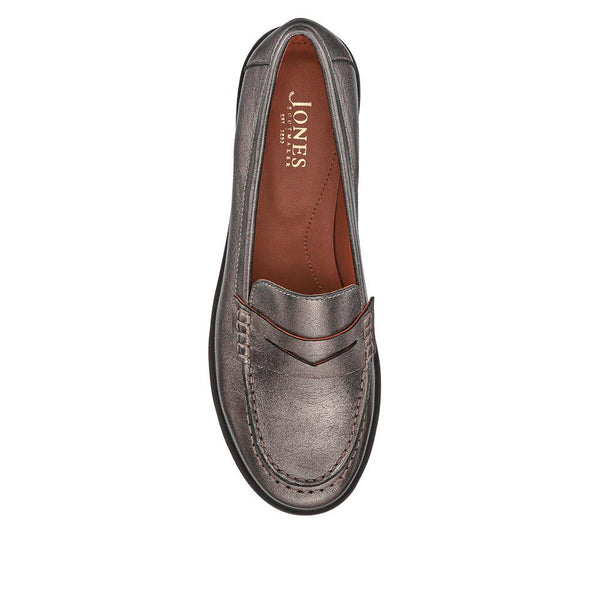 Jones Bootmaker Outlet Sabra Heeled Slip-On Shoes - Pewter