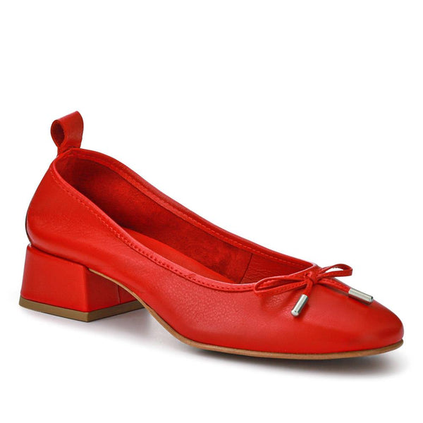 jones bootmaker Outlet Salvaza Leather Heeled Pumps - Red