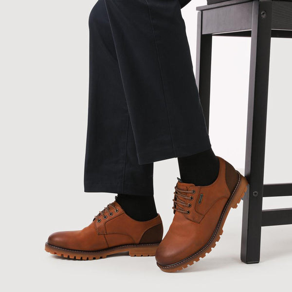 Jones Bootmaker Outlet Sandstone Leather Lace-Up Shoes - Cognac