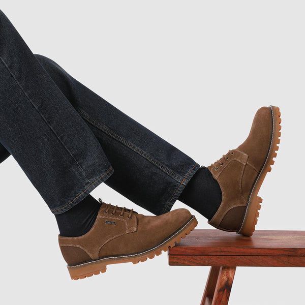 Jones Bootmaker Outlet Sandstone Leather Lace-Up Shoes - Taupe Suede