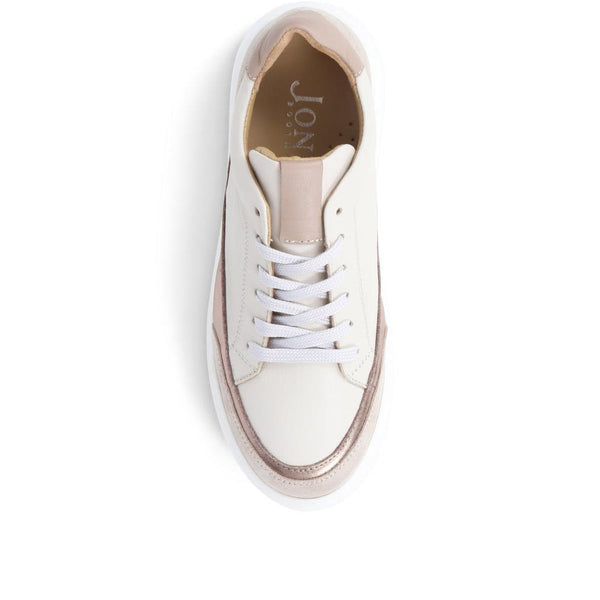 Jones Bootmaker Outlet Scarlette Leather Trainers - Beige
