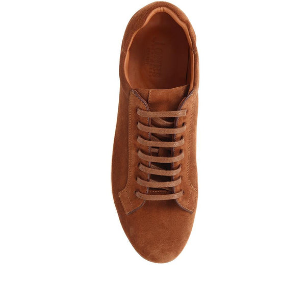 Jones Bootmaker Outlet Simon Suede Trainers - Tobacco Suede