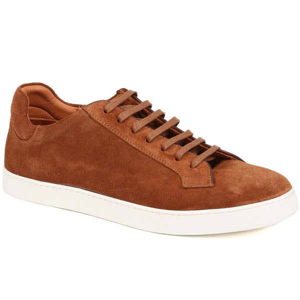 jones bootmaker Outlet Simon Suede Trainers - Tobacco Suede