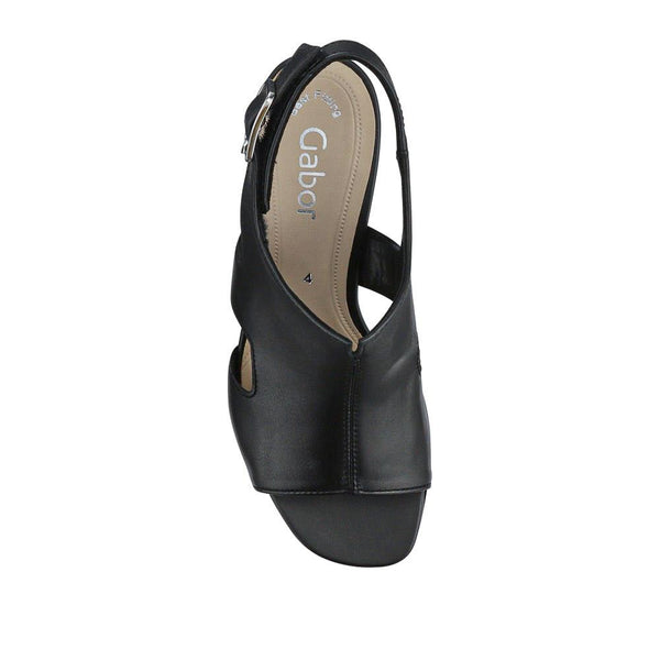 Jones Bootmaker Outlet Smart Leather Block-Heeled Sandals - Black