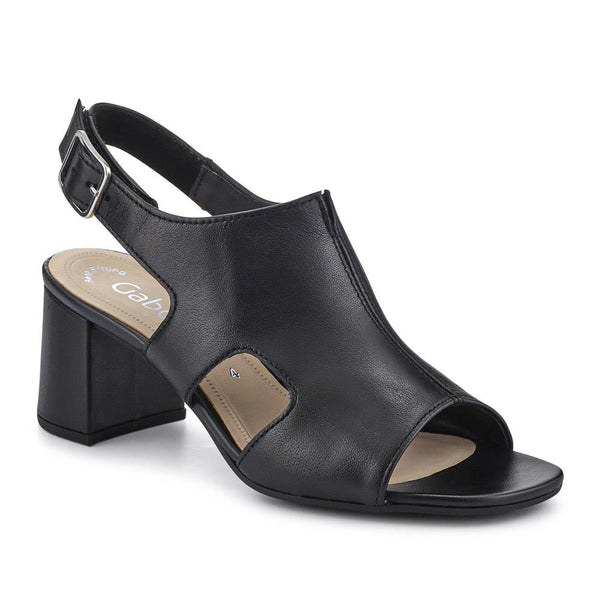jones bootmaker Outlet Smart Leather Block-Heeled Sandals - Black