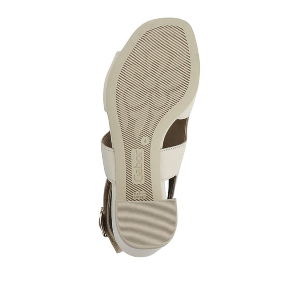 Jones Bootmaker Outlet Smart Leather Block-Heeled Sandals - Cream