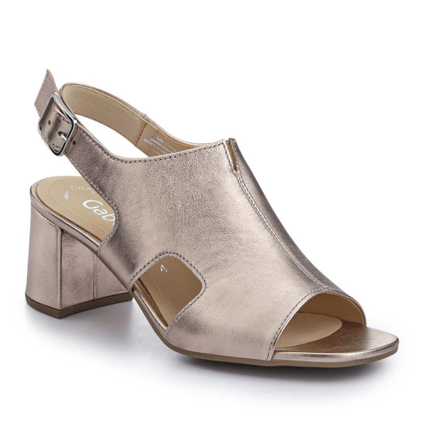 jones bootmaker Outlet Smart Leather Block-Heeled Sandals - Metallic Beige