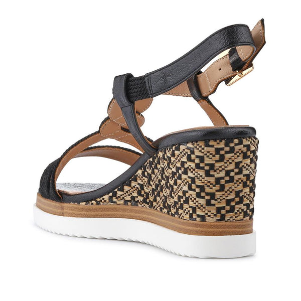 Jones Bootmaker Outlet Smart Wedge-Heeled Sandals - Black