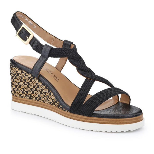 jones bootmaker Outlet Smart Wedge-Heeled Sandals - Black