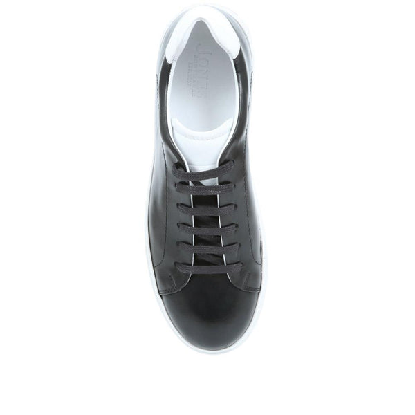 Jones Bootmaker Outlet Snapdragon Pebble Leather Trainers - Black