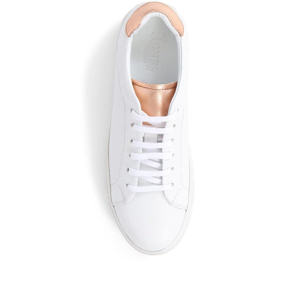 Jones Bootmaker Outlet Snapdragon Pebble Leather Trainers - White
