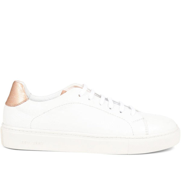 Jones Bootmaker Outlet Snapdragon Pebble Leather Trainers - White