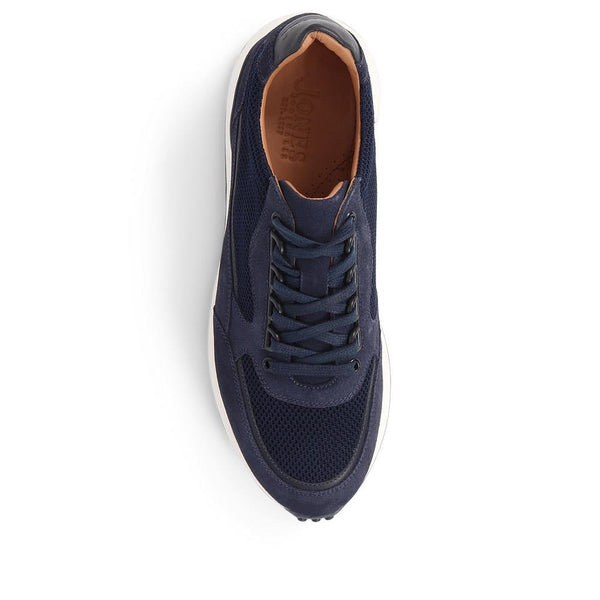 Jones Bootmaker Outlet Stansted Lace-Up Trainers - Navy