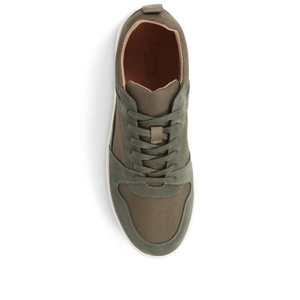 Jones Bootmaker Outlet Stortford Lace-Up Trainers - Khaki