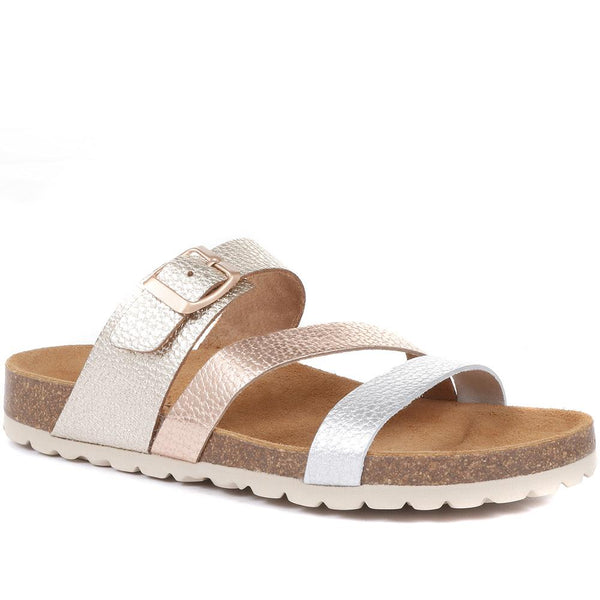 jones bootmaker Outlet Tabatha Leather Mule Sandals - Metallic