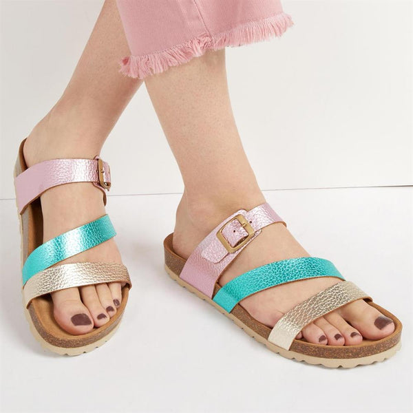 Jones Bootmaker Outlet Tabatha Leather Mule Sandals - Multi